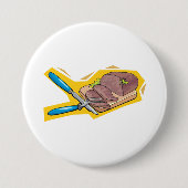 Carving Roast Beef with Fork and Knife Ronde Button 7,6 Cm (Voorkant)