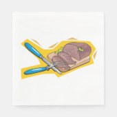 Carving Roast Beef with Fork and Knife Servet (Voorkant)