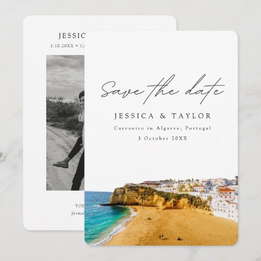 Carvoeiro in Algarve Portugal Foto Save the Date Kaart (Voorkant / Achterkant)