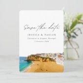 Carvoeiro in Algarve Portugal Foto Save the Date Kaart (Staand voorkant)