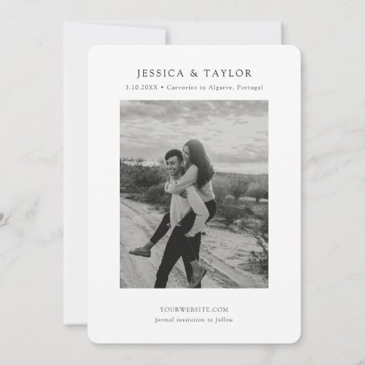 Carvoeiro in Algarve Portugal Foto Save the Date Kaart (Achterkant)
