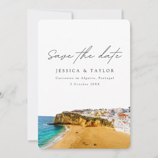 Carvoeiro in Algarve Portugal Foto Save the Date Kaart (Voorkant)