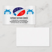 Carwash Bubbles Logo | Logo voor autoreiniging Visitekaartje (Voorkant / Achterkant)