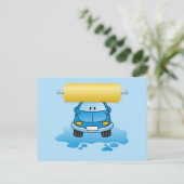 Carwash cartoon briefkaart (Staand voorkant)