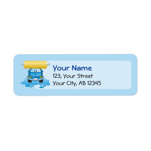 Carwash cartoon etiket (Voorkant)