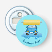 Carwash cartoon flesopener button flesopener (Voorkant)