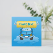 Carwash Cartoon Kaart (Staand voorkant)