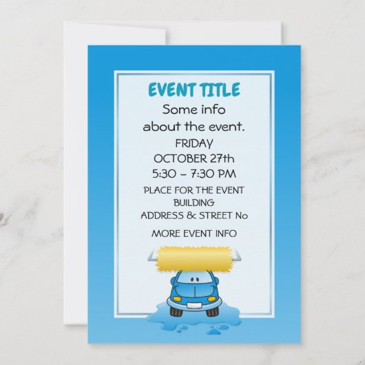 Carwash Cartoon Kaart (Achterkant)