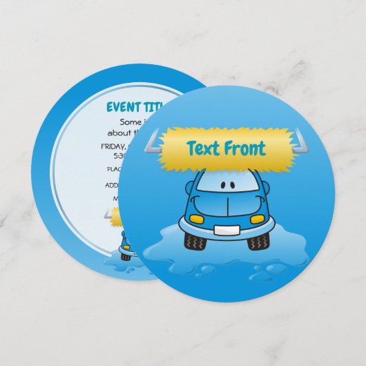 Carwash Cartoon Kaart (Voorkant / Achterkant)