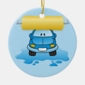 Carwash cartoon keramisch ornament (Voorkant)