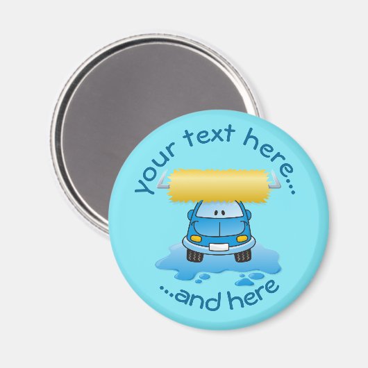 Carwash cartoon magnet (Voorkant / Achterkant)