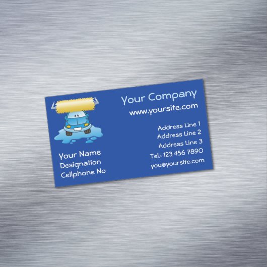 Carwash Cartoon Magnetisch Visitekaartje (Voorbeeld)