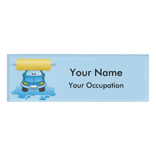 Carwash cartoon Name Tag (Voorkant)