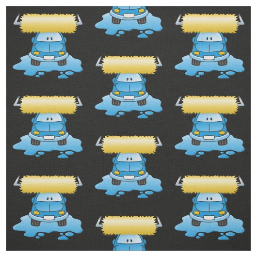 Carwash Cartoon Pattern Stof (Swatch)
