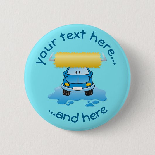 Carwash Cartoon Pinback Button (Voorkant)