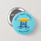 Carwash Cartoon Pinback Button (Voorkant /achterkant)