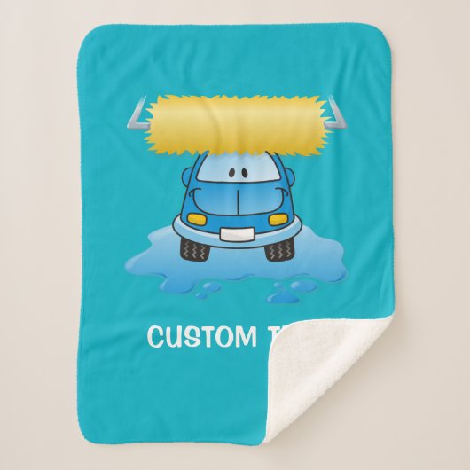 Carwash Cartoon Sherpa Deken (Voorkant)