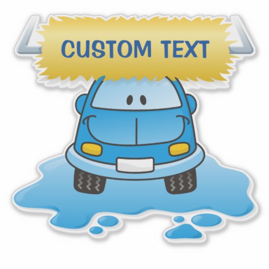 Carwash Cartoon Sticker (Voorkant)