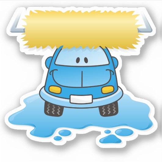 Carwash Cartoon Sticker (Voorkant)