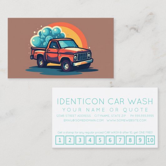 CARWASH customer loyalty punch card (Voorkant / Achterkant)