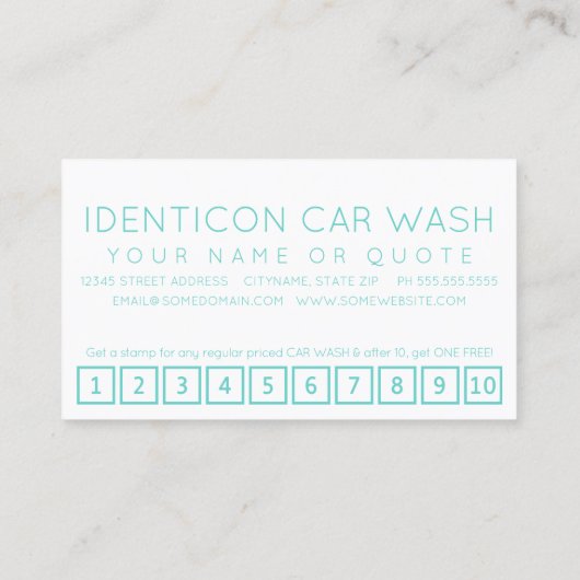 CARWASH customer loyalty punch card (Achterkant)