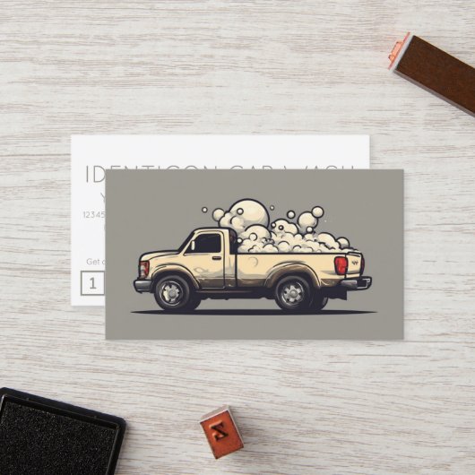 CARWASH customer loyalty punch card (Voorkant / Achterkant in situ)