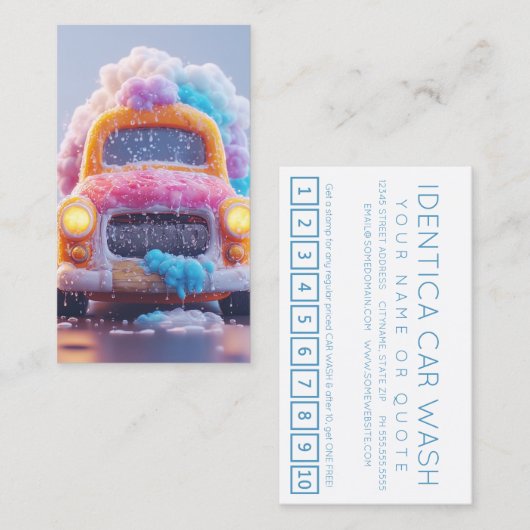 CARWASH customer loyalty punch card (Voorkant / Achterkant)