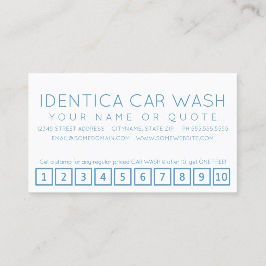 CARWASH customer loyalty punch card (Achterkant)
