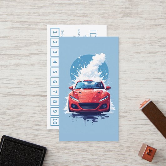 CARWASH customer loyalty punch card (Voorkant / Achterkant in situ)