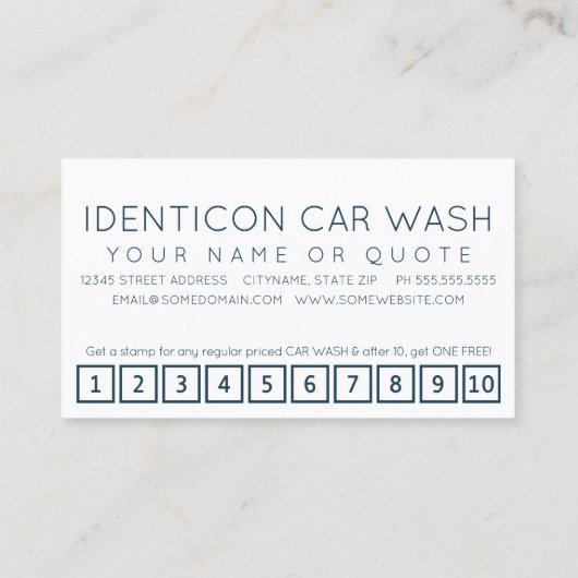 CARWASH customer loyalty punch card (Achterkant)