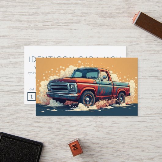 CARWASH customer loyalty punch card (Voorkant / Achterkant in situ)