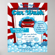 carwash fundraiserschool PTO-poster voor liefdadig