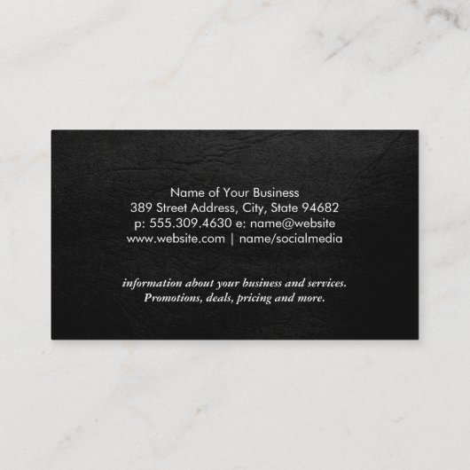 Carwash Logo | Visitekaartje lederen monogram (Achterkant)