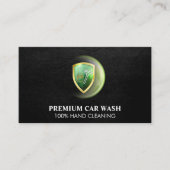 Carwash Logo | Visitekaartje lederen monogram (Voorkant)