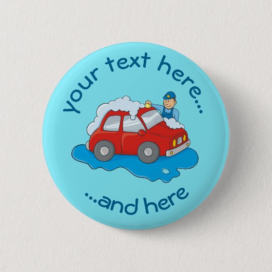Carwash Man Pinback Button (Voorkant)