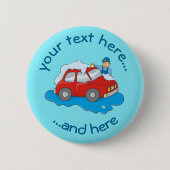 Carwash Man Pinback Knop Ronde Button 5,7 Cm (Voorkant)