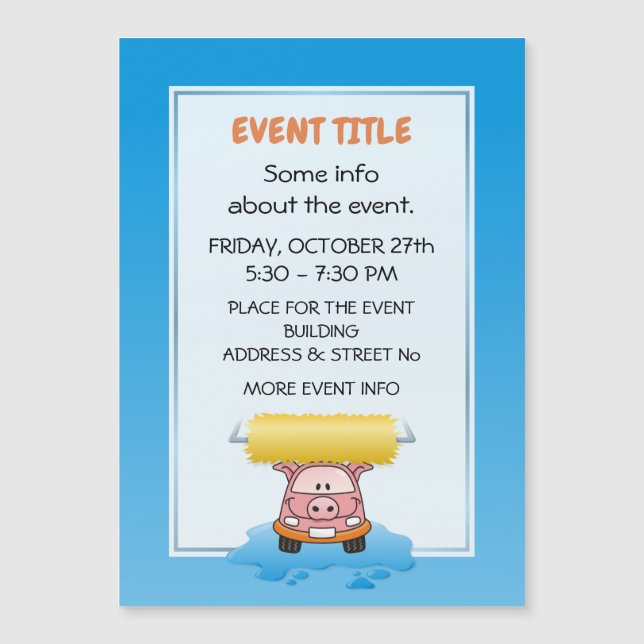 Carwash Pig Cartoon (Voorkant)