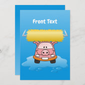 Carwash Pig Cartoon Kaart (Voorkant / Achterkant)