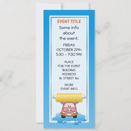Carwash Pig Cartoon Kaart (Achterkant)