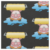 Carwash Pig Cartoon Pattern Stof (Close Up)