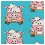 Carwash Pig Cartoon Pattern Stof (Close Up)