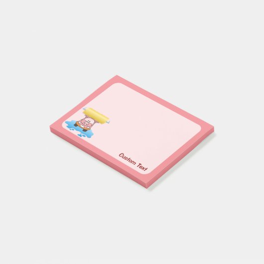 Carwash Pig Cartoon Post-it® Notes (Schuin)
