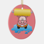 Carwash Pig Keramisch Ornament (Rechts)