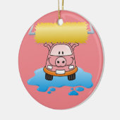 Carwash Pig Keramisch Ornament (Links)