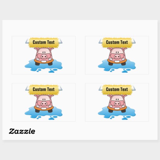 Carwash Pig Rechthoekige Sticker (Vel)
