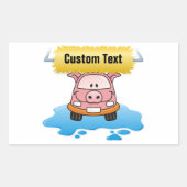 Carwash Pig Rechthoekige Sticker (Voorkant)