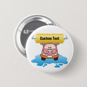 Carwash Pig Ronde Button 5,7 Cm
