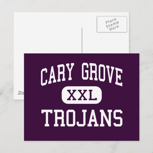 Cary Grove - Trojans - High School - Cary Illinois Briefkaart (Voorkant / Achterkant)