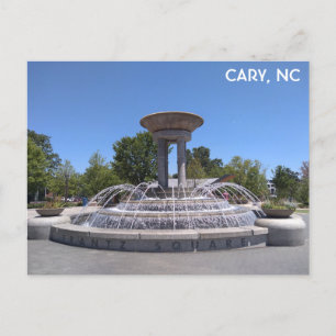 Cary North Carolina Downtown Park Fontein Briefkaart