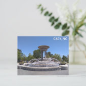 Cary North Carolina Downtown Park Fontein Briefkaart (Staand voorkant)